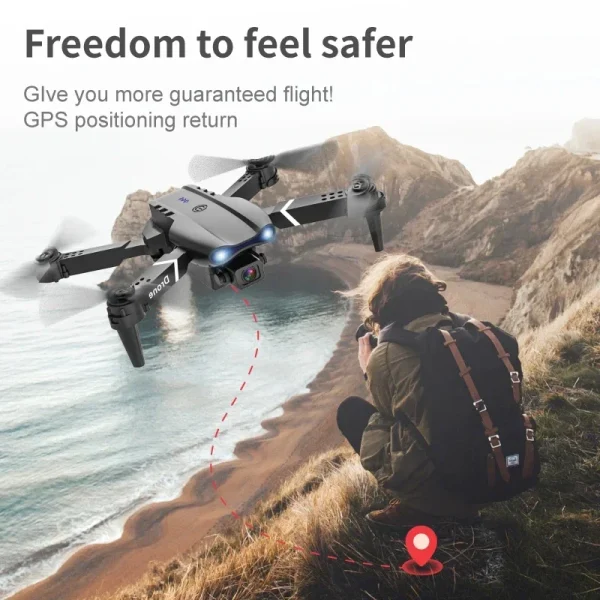 E99 Drone | FPV, Brushless Motor, GPS, 360° Laser Obstacle Avoidance, 4K Dual Camera RC Quadcopter for Kids & Gifts - Image 5